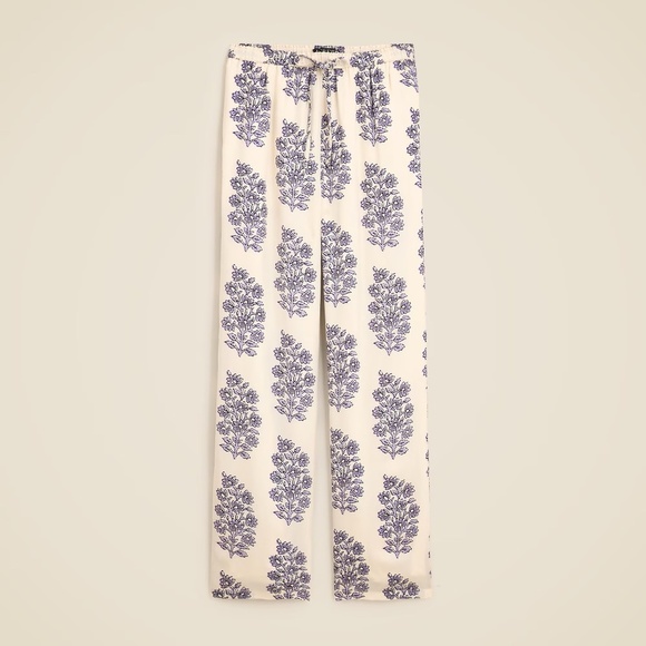 J. CREW New Soleil Pants Blooming Lilac Block Print Floral Elastic Waist Small - Picture 11 of 16